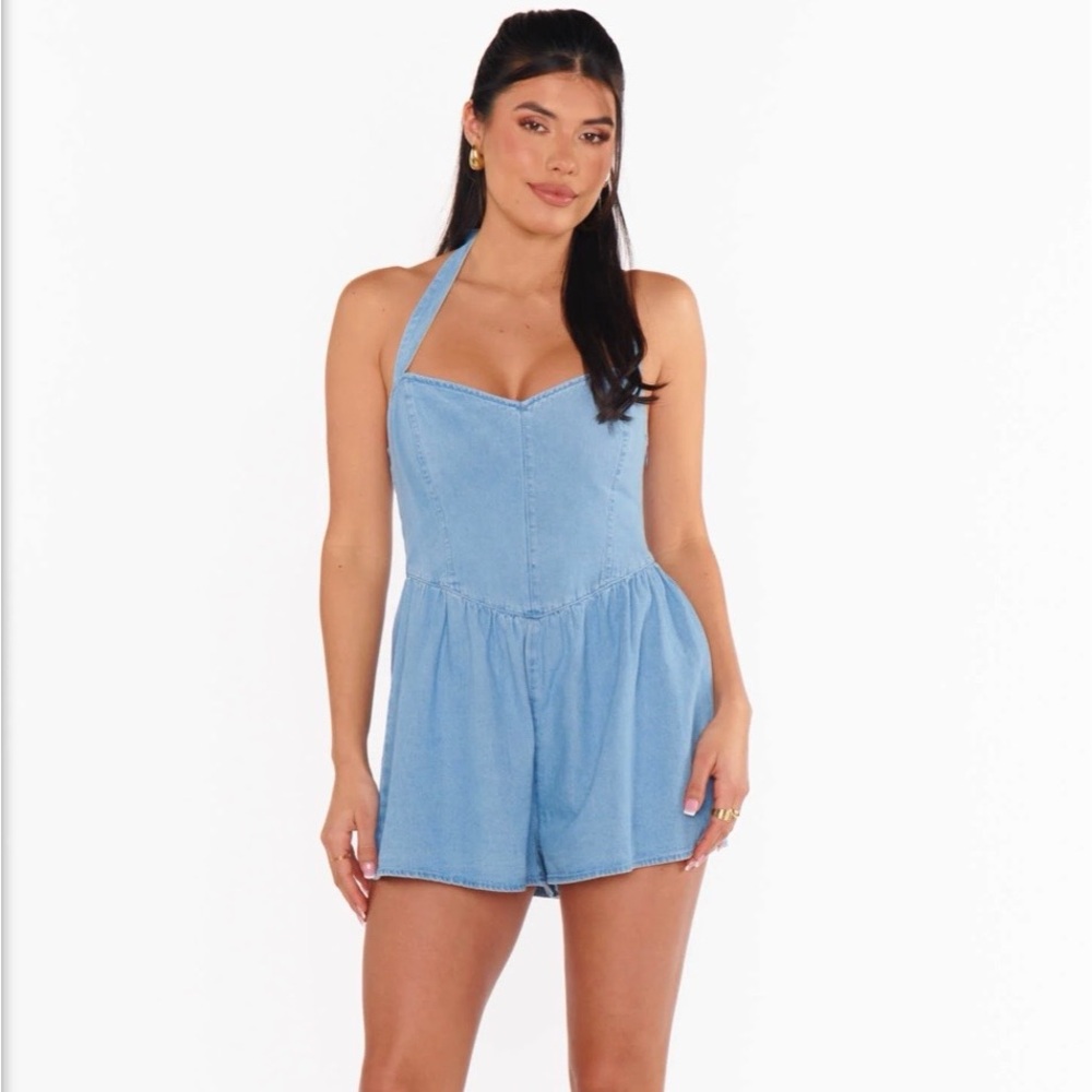 Show Me Your Mumu Denim Romper